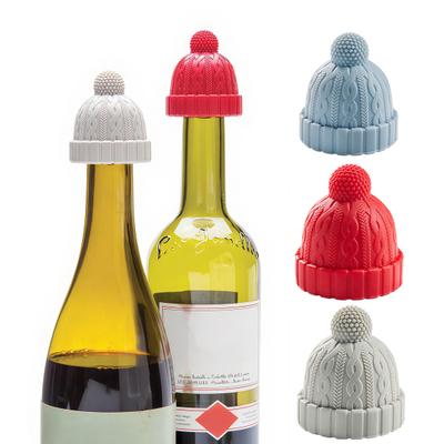 Silicone Wine Bottle Stopper Vacuum Seal Reusable Hat Wine Stopper for Freshness Preservation Creative Decorative Beverage Cap