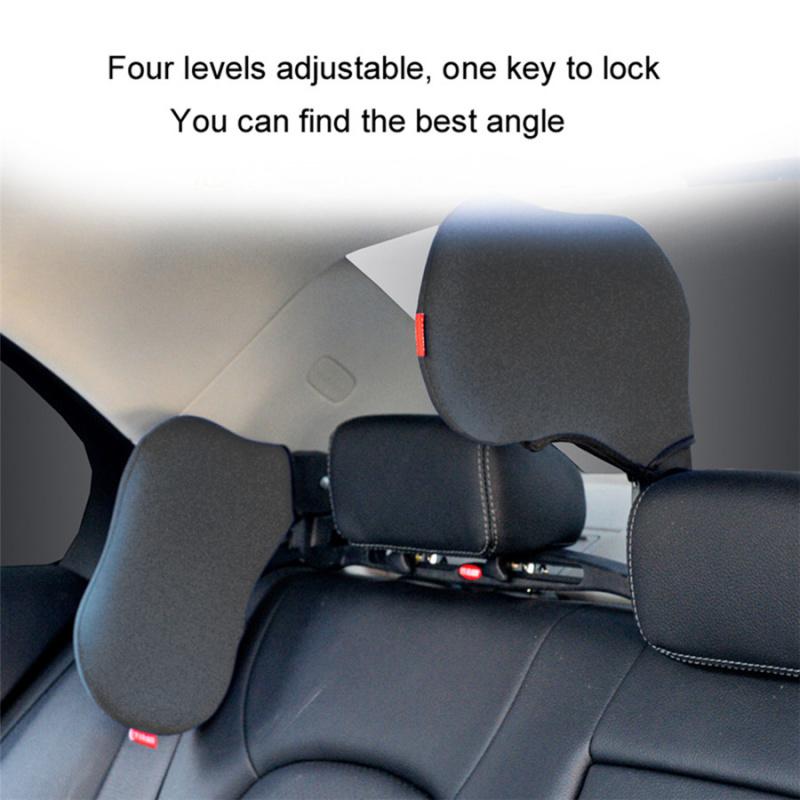 Beige Car Seat Headrest Neck Rest Pillow Neck Safety Seat Support Cushion Pad