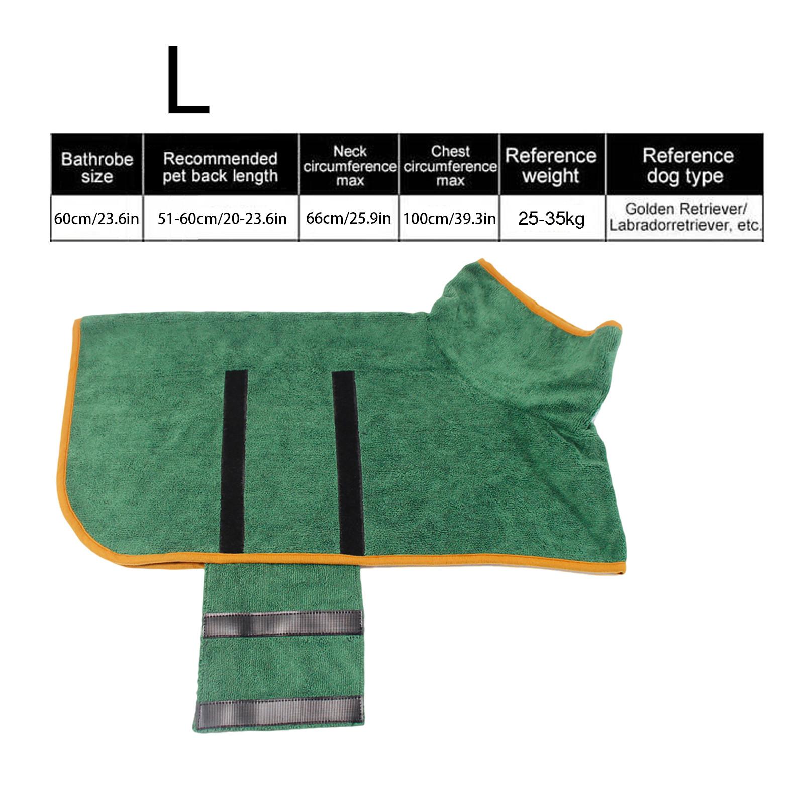 

Супер впитывающий халат для домашних животных, халат для собаки, регулируемый быстросохнущий впитывающий халат для кошек, полотенце L зелёный