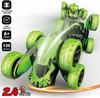 Threeking RC Stunt Cars Auto na dálkové ovládání Oboustranné řízení otočné auto o 360 stupňů, zelená