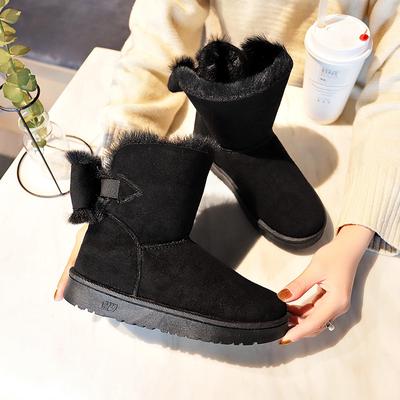 2024 Nouvelle conception femmes hiver chaussures chaudes bottes de neige en peluche les plus chaudes tissu nœud cheville belle raquette de neige femme chaussures souples EUR taille 35-41