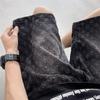 Jacquard Denim Shorts Herren Sommer Dünner Stil Hübsche Street Hose Amerikanische High Street Locker Knielang Fünf-Punkt-Hose