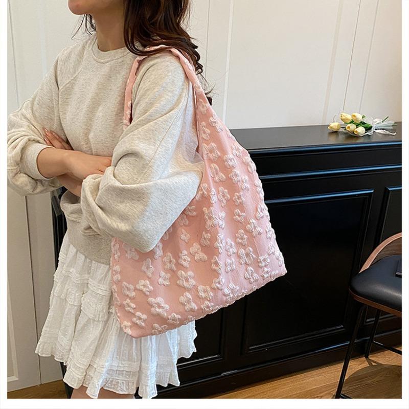 Canvas Bags Design Sense Summer New Bags Simple Flower Shoulder Bags Tote Handbag Bags