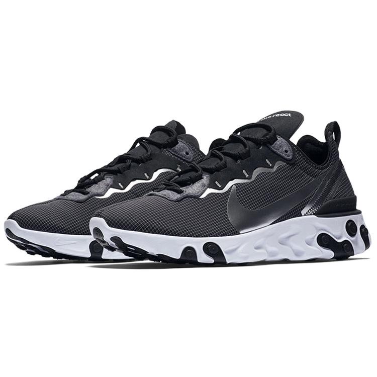Nike React Element 55 'Black' (Unisex) Black / Metallic Silver / White Running Shoes CQ4600 071