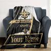 Name Custom New Orleans Saints Logo Print Flannel Blanket High Quality Warm Comfortable Cover for All Seasons Perfect for Gifts Home Decor