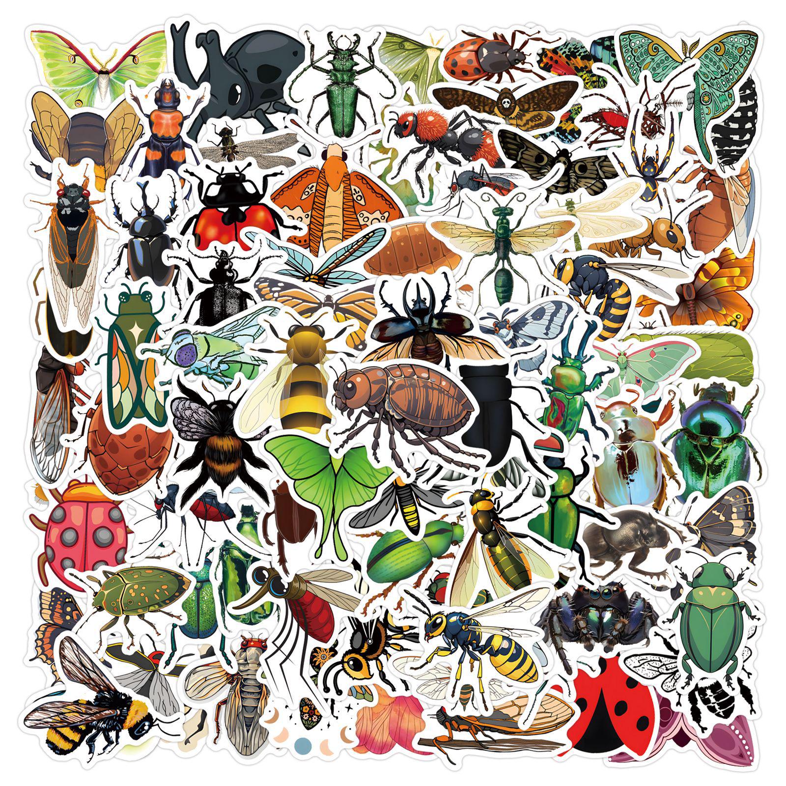 110 Cartoon Bug Insect Graffiti Stickers: Educational & DIY Decoration for Kids