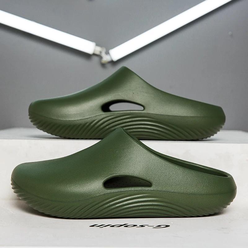 WaterProof Men Slippers Non-slip Chef Shoes Breathable Slip on Home Casual Slippers Lightweight Beach Sandals Male Garden Clogs