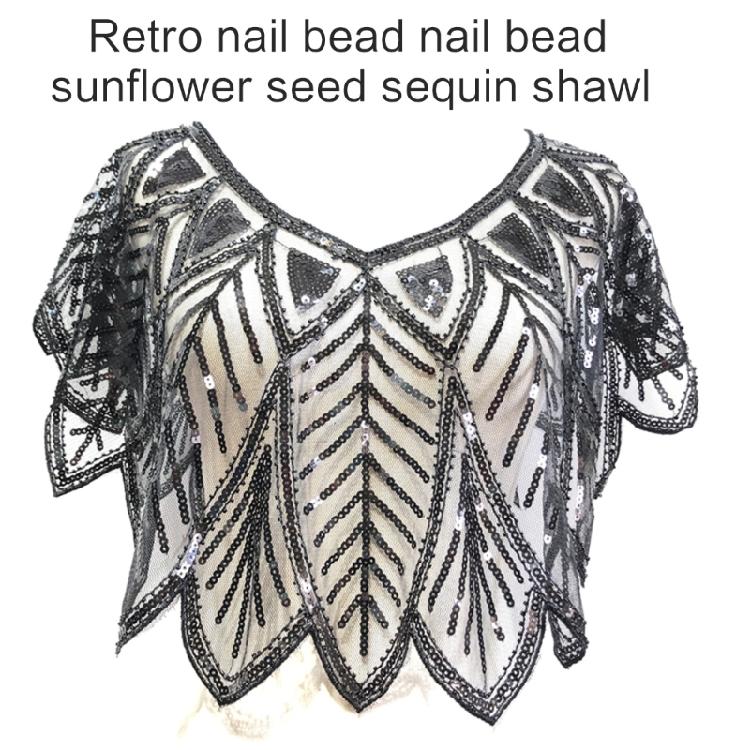 Sequins Flapper Shawl Costume Beadwork Accessories for 20s Theme Party