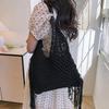 Yogodlns Fashion Long Tassel Shoulder Bag Thread Woven Women's Bag New Hollowed Out Handbag Summer Beach Vacation Bag