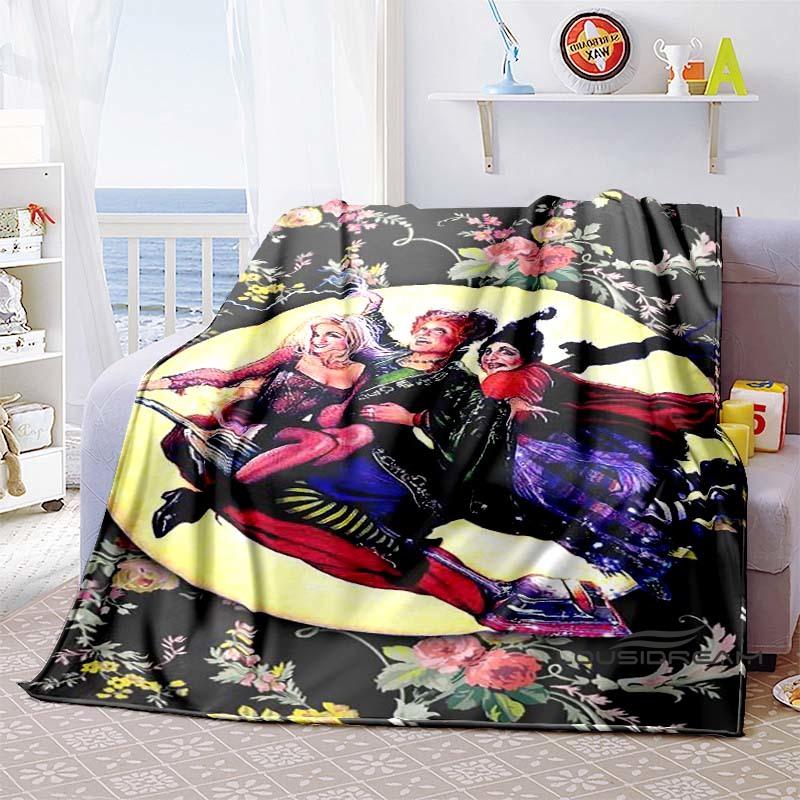 Hocus Pocus Creative Flannel Print Blanket, Super Soft and Comfortable, Perfect for Sofa Naps or Home Blankets, the Perfect Gift
