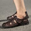 Large Size Sandals 2025 Summer New Casual Bag Head Leather Hole Lazy One Pedal Men's Beach Shoes