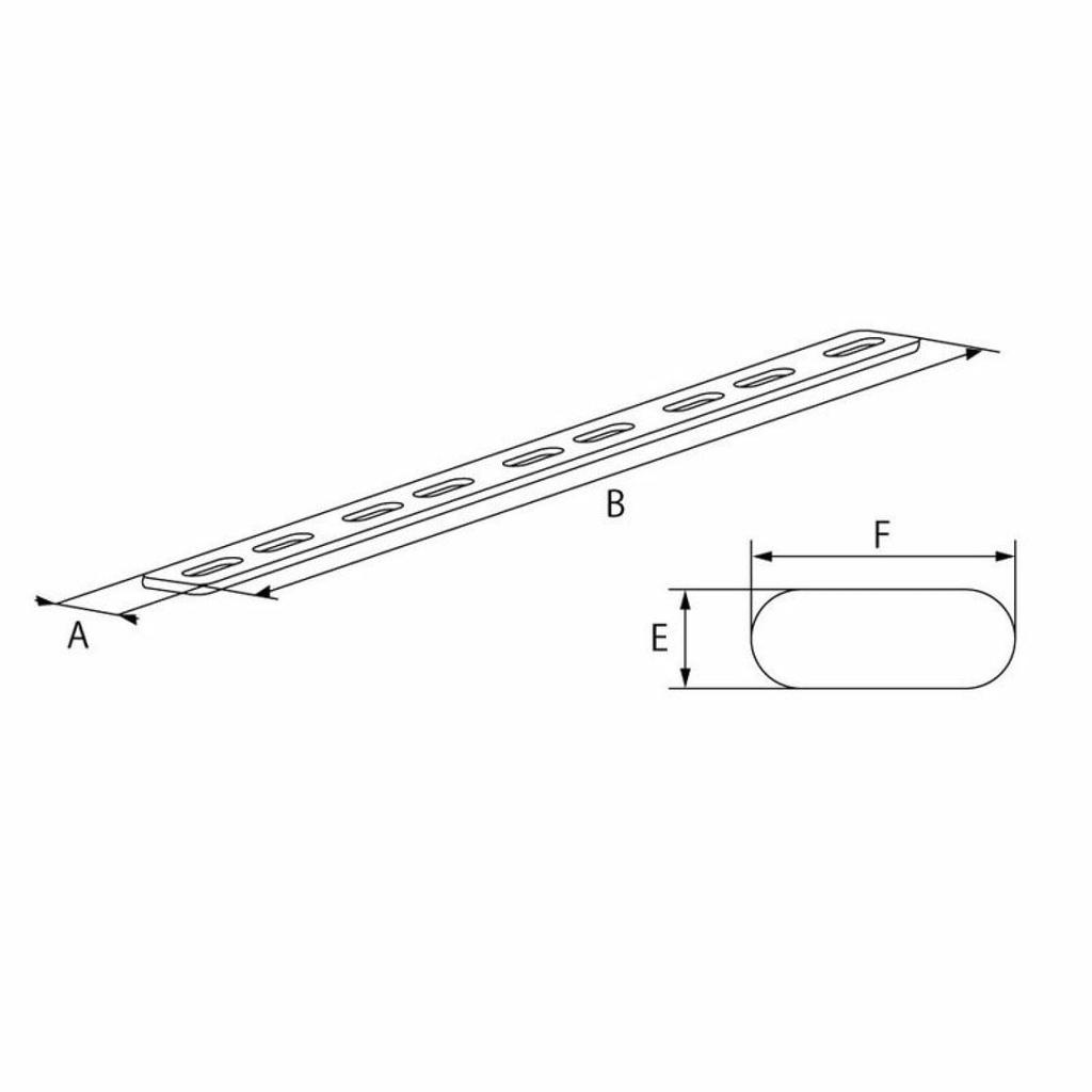 NANKAI Aluminum General Purpose Stay Mecha Stay Straight 50mmx19mm 0038 (6mmx16mm)
