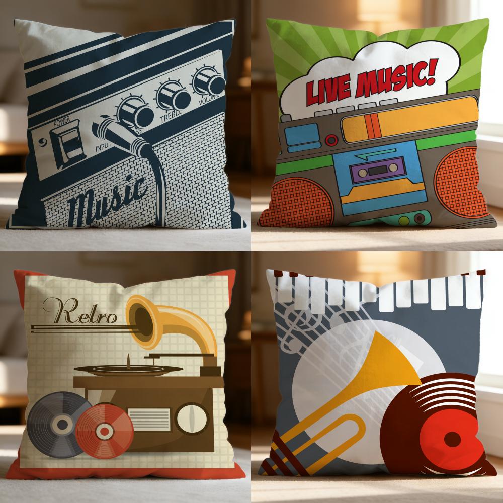 Hot Retro Speaker Cushion Cover Soft Washable Pillow Case Multi-Scene for Couch Bed Travel Office Use