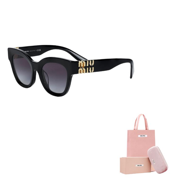 MIU MIU Irregular Shape Sunglasses Women Sunglasses Black SMU01Y_E1AB_F05D1_C_A051