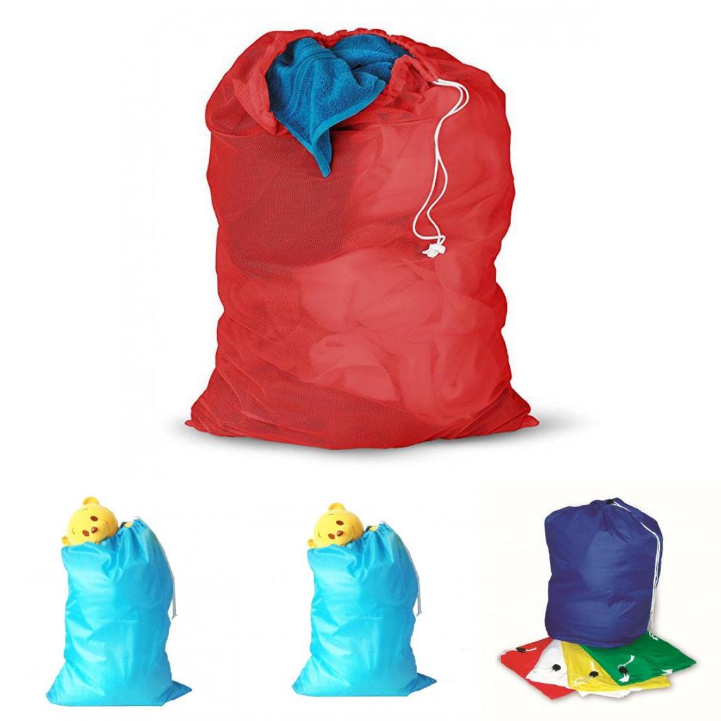 Strapazierfähiger Robinblauer Nylon-Wäschesack mit Kordelzugverschluss Rechteckige Form