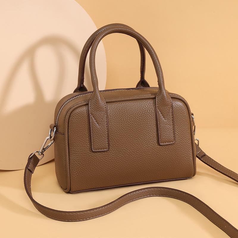 Neue Retro-Umhängetasche Damen Hochwertige Handtasche Kissenform Einfach Echtes Leder Vielseitig Pendler-Umhängetasche