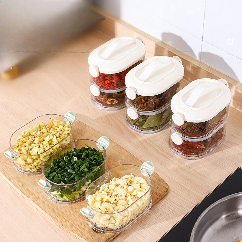 Kitchen Storage Box Household Scallion Ginger and Garlic Preservation Box Dried Fruit and Nut Sealed Box