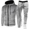 Unisex Fleece-Lined Polka Dot Zipper Hoodie Set for Autumn/Winter