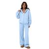 Women's Two Piece Sweatshirt Set with Wide Leg Pants Casual Track Suit for and Wear