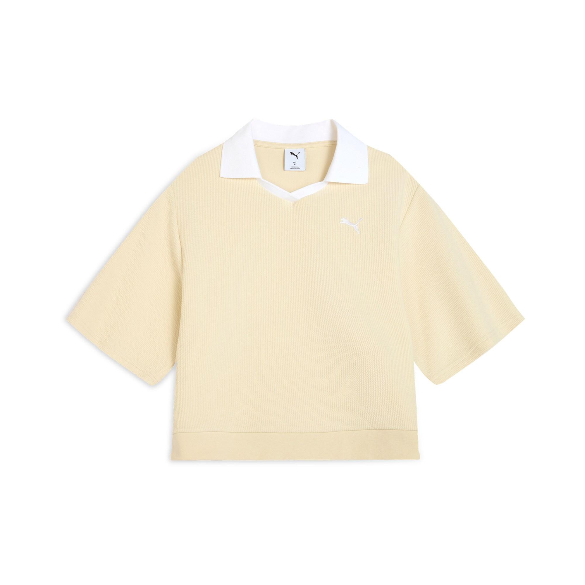 

Puma Collective Femme 2.0 Поло W American Vintage Спортивный Повседневный V-образный вырез Короткий рукав Укороченная рубашка поло Женские топы Белоснежный 631717-87 S