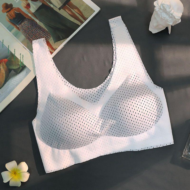 

Ультратонкий бесшовный женский летний бюстгальтер из ледяного шелка без косточек, предотвращающий обвисание, с открытой спиной, большого размера, майка 2XL