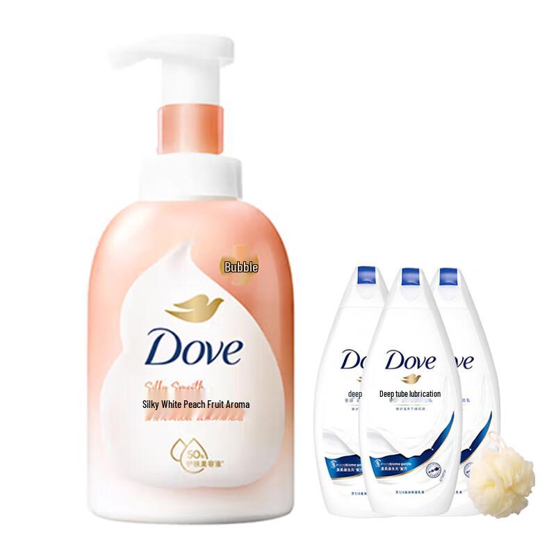 Dove White Peach Scented Shower Foam & Gel Set