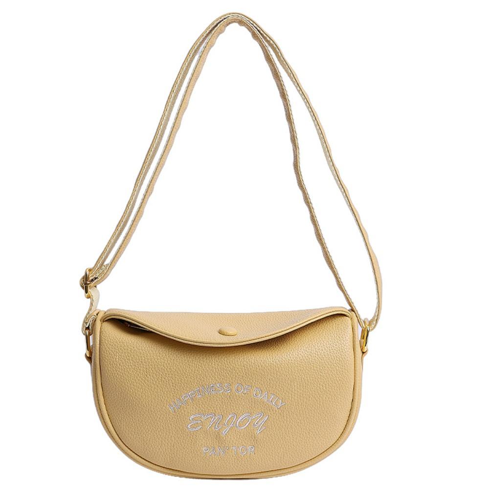 

Embroidery Saddle Bag Korean Handbags Simple Shoulder Bag Wallet жёлтый