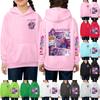 Kids' Long Sleeve Loose Pullover Letter Print Drawstring Hooded Sweatshirt