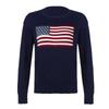Women's Long Sleeve Retro Flag Knit Sweater - European & American Style