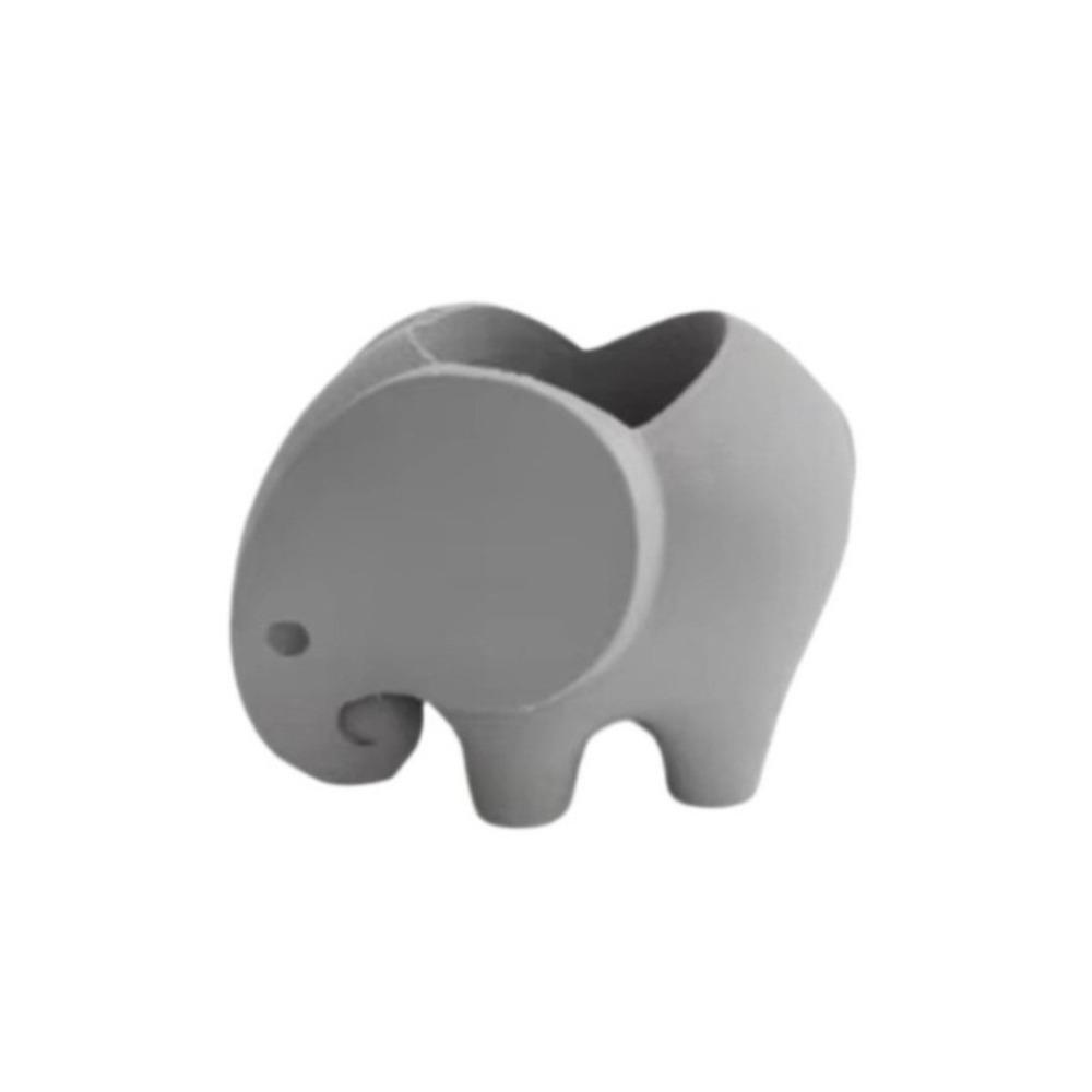 

Дизайн животного 3D-печатный цветочный горшок в виде слона Держатель для маленького растения кактуса Гостиная ТВ-тумбы Grey 7cm