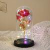 New immortal flower transparent gold foil flower glass cover, rose dust cover luminous gift desktop ornament