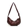 Große Kapazität Retro Weiches Leder Plissee Knödel Tasche Lazy Style Casual Horn Schulter Messenger Bag