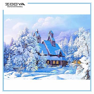 5D Full Square Diamond Painting Mosaic Handmade Winter Scenery Cross Stitch Embr