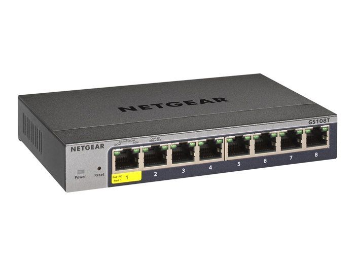 Switch - Netgear - GS108TV3 - 8 RJ-45 Ports - Gigabit Ethernet - Managed