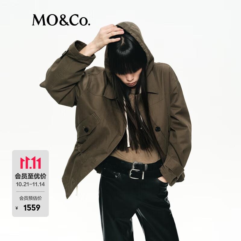 MO&Co. Women's Hooded Solid Color Jacket
