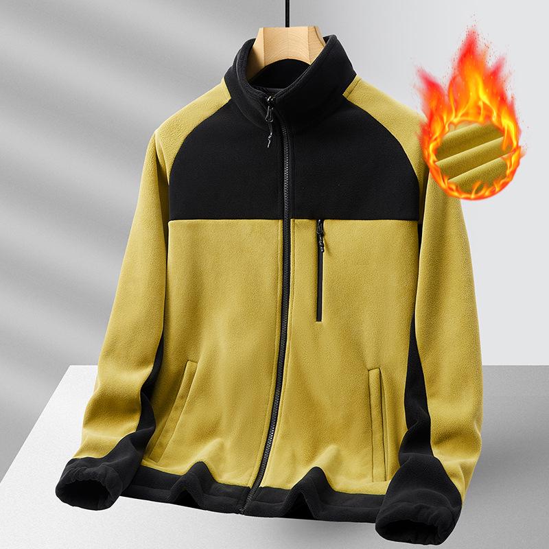 Men's Waterproof Hooded Windbreaker with Fleece Inner Layer - Plus Size, Softshell Jacket for Spring, Autumn, and Winter.