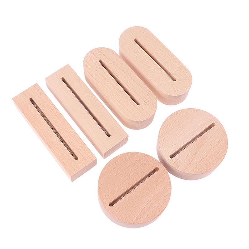 AAA Batteriebetriebener LED-Lichtständer mit Holzsockel für Acryl-Nachtlampe, Kunst, DIY-Holzlichtständer