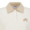 MALBON GOLF Women'S Seersucker Collared T-Shirt Cream (Woman)