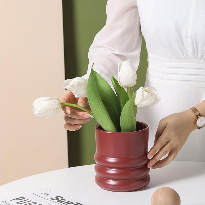 Ghiveci de flori cerc creativ, oală suculentă, vas de ceramică, decorare pentru acasă, ornamente de birou, decorare pentru grădină, vas de plante bonsai