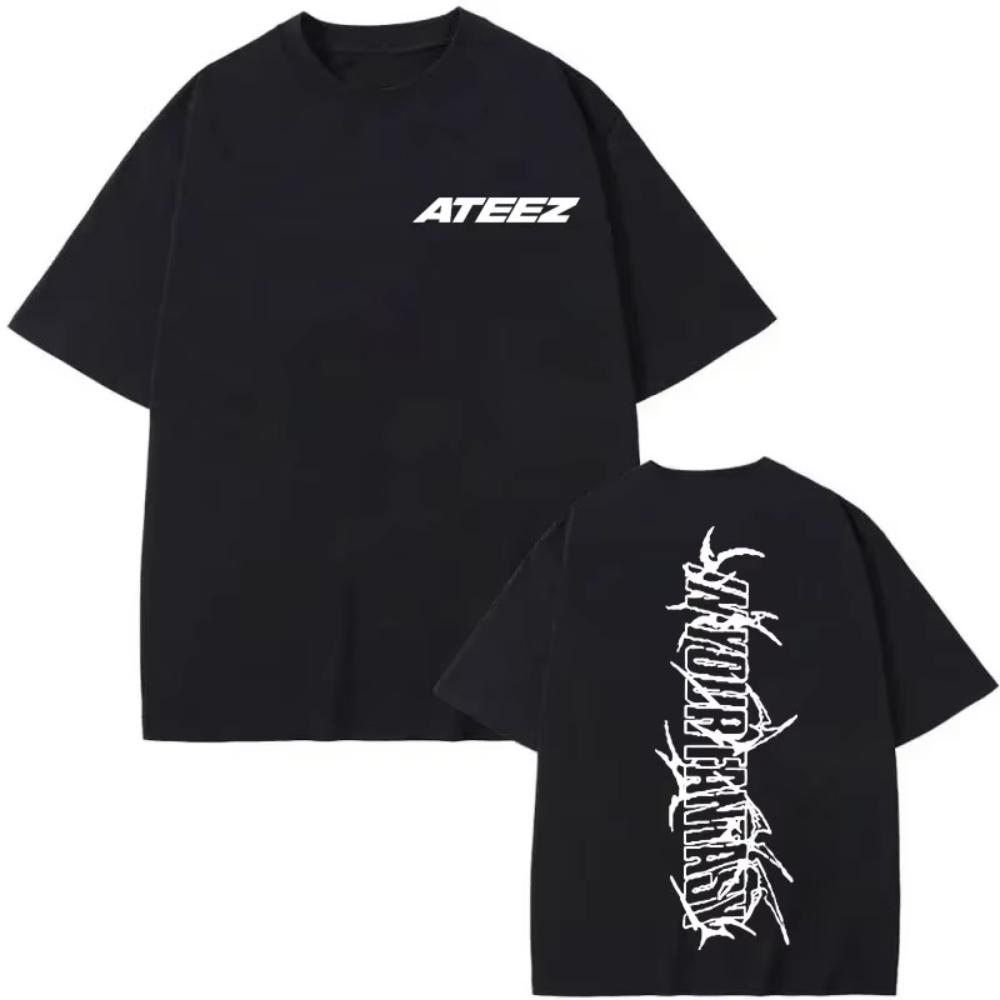 Camiseta Estampada ATEEZ 2025 World Tour in Your Fantasy Camiseta Hip Hop Vintage de Manga Corta Hombre Mujer Moda Casual Camisetas Holgadas