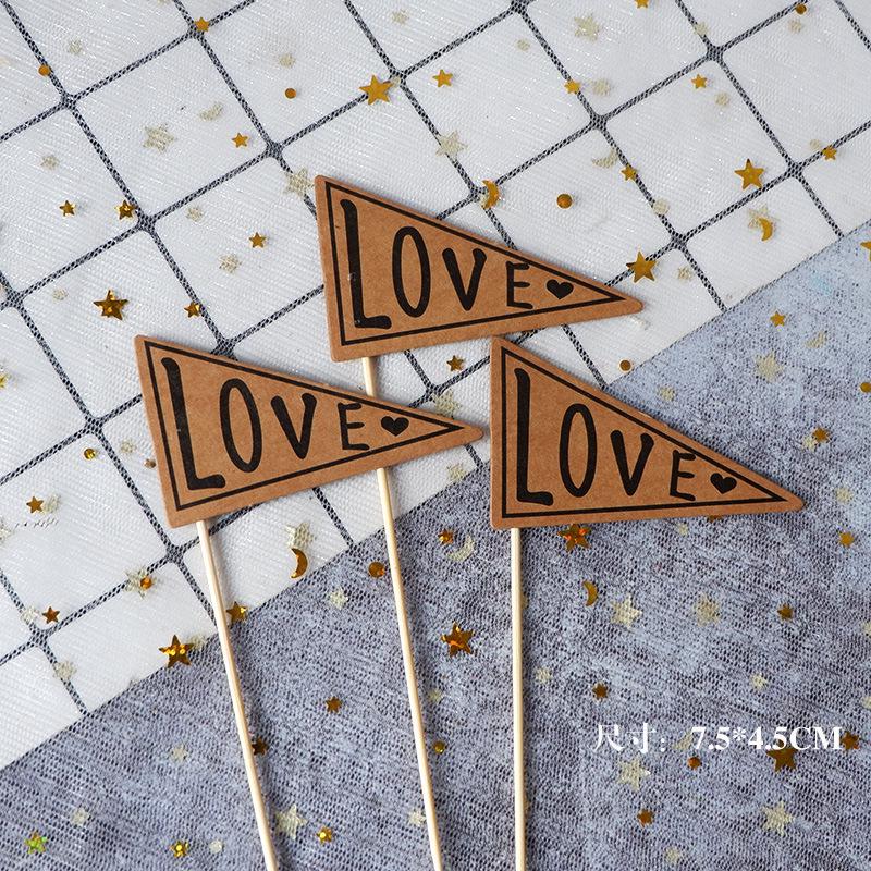30-Piece Kraft Paper Cake Toppers: Happy Birthday Stars & Hearts