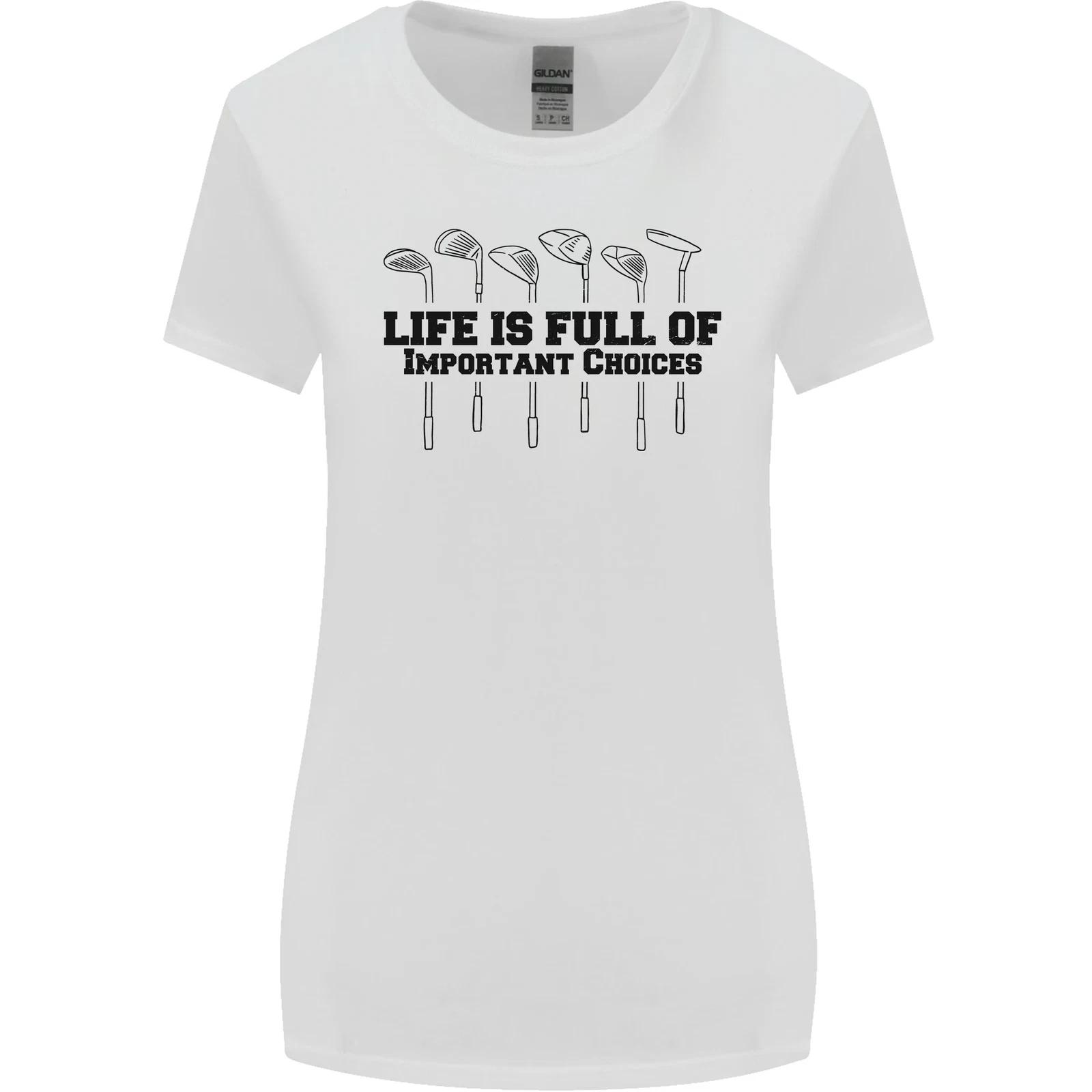Golf Lifes Important Choices Funny Golfing Womens Wider Cut T-Shirt 4XL