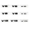 NEW ABS V6 V8 V12 Logo Side Rear Trunk  Emblem Black Silver Logo Sticker Decal Replacement for