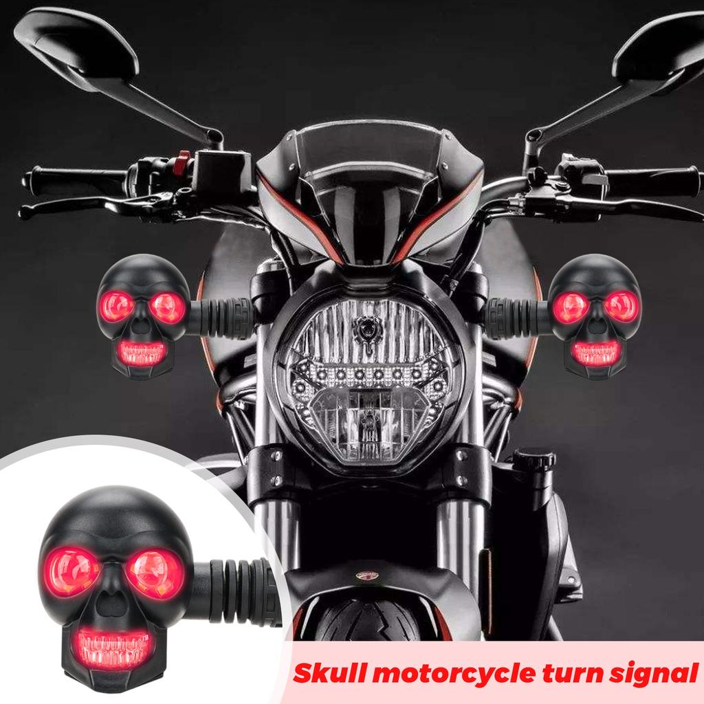 12V Skulls Motorcycle Turn Signal LED Modified Headlights Motorcycle Auxiliary Lights Maintenance Lights
