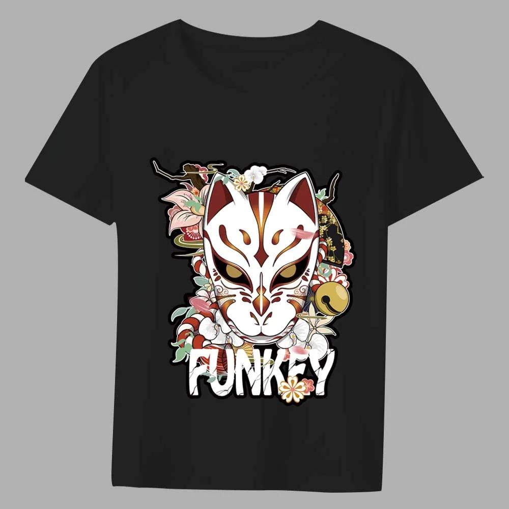 Men's Classic T-shirt Soft Top Harajuku Comics Firefox Mask Pattern Printing Series Casual O-neck Comfortable Youth Men's Shirt