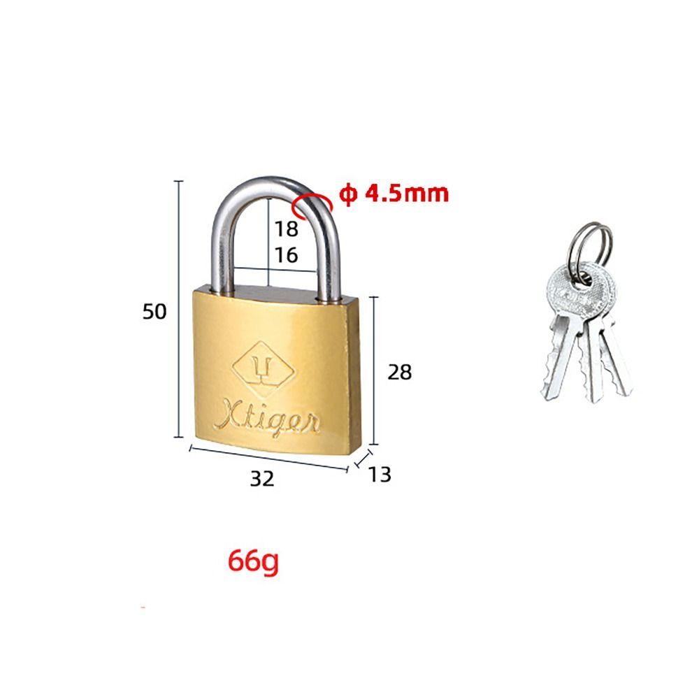 With 3 Keys Brass Padlock Iron Anti-theft Copper Lock Home Improvement Security Tool Student Household Lock for Home School