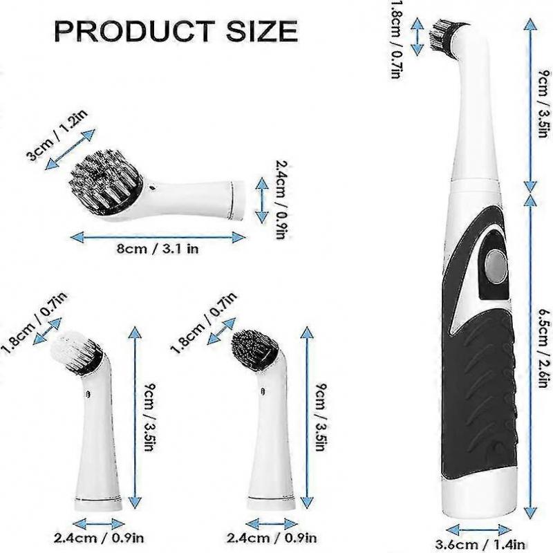 Cleaning Brushes,electric Cleaning Brush,bathroom Cleaning Brush With 4 Replaceable Heads,cleaning Kit For Kitchen,bathtub,tile,sink,wall,window