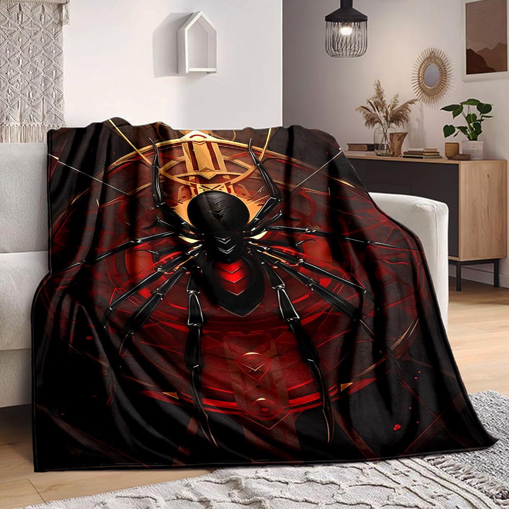 1pc Spider Web Blanket, Lightweight Flannel Throw Blanket for Sofa, Bed, Travel, Camping, Living Room, Office, Couch021
