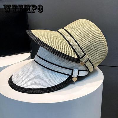 Women's Fashion Summer Sun Hat, Classic Solid Color, Casual Straw Cap, Outdoor Travel Beach Hat