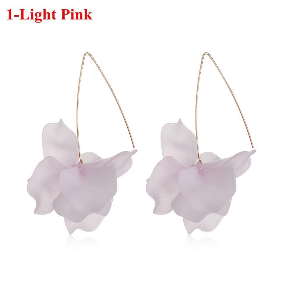 Multicolored Fashion Resin Flower Long Earrings 2019 New Designs Bohemia Handmade Petal Dangle Earrings For Women Gift